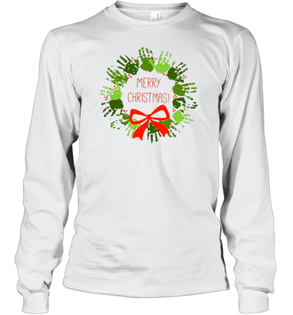 Cute Hands Merry Christmas Teacher T-Shirt