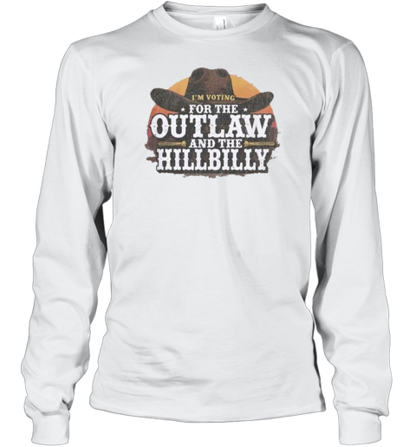 Cowboy I'M Voting For The Outlaw And The Hillbilly Trump Vance 2024 T-Shirt