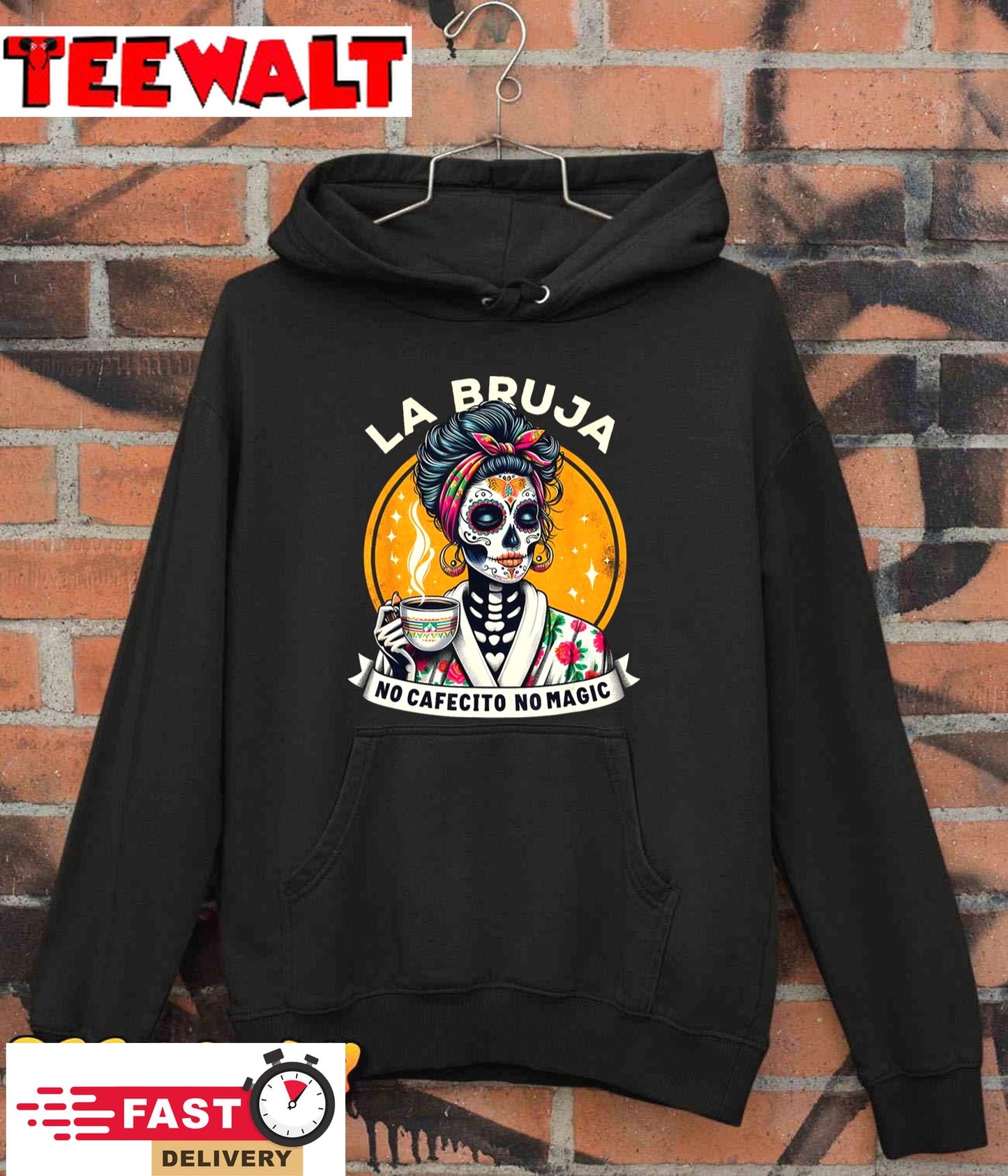 Funny Skeleton Women Coffee La Bruja No Cafecito No Magic T-Shirt