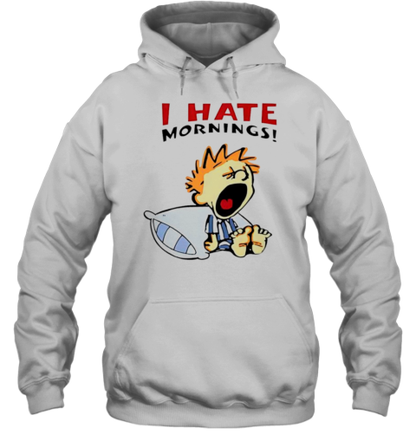 I Hate Mornings Cartoon T-Shirt