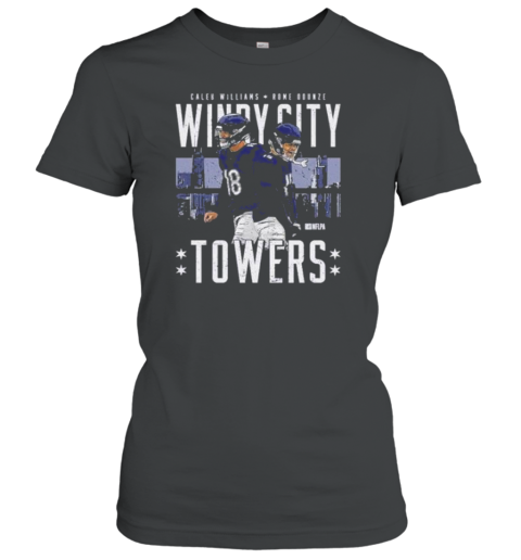 Caleb Williams And Rome Odunze Chicago Bears Windy City Towers T-Shirt