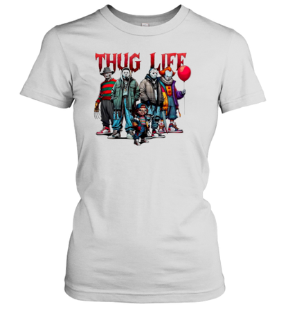 Halloween Horror Thug Life Movie Characters T-Shirt