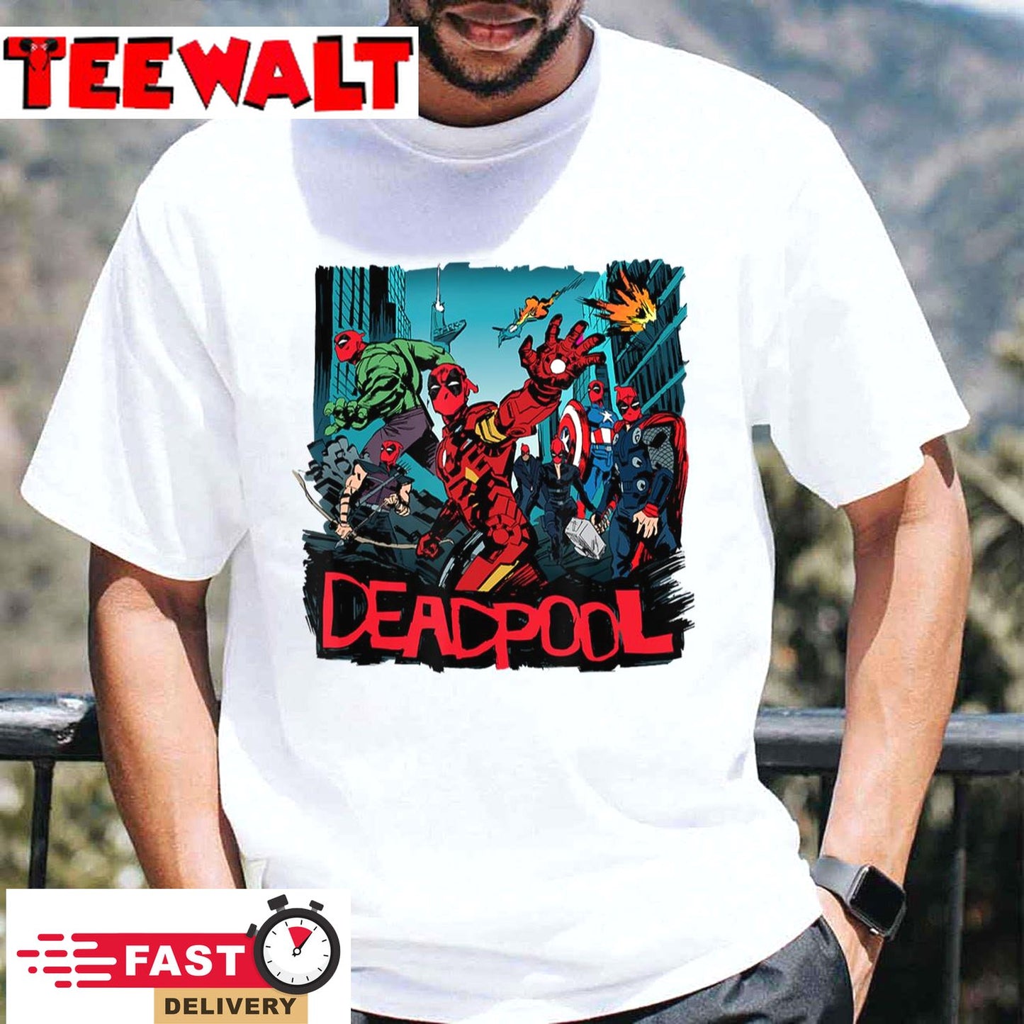 Marvel Deadpool &amp Wolverine Avengers Assemble Like Deadpool T-Shirt