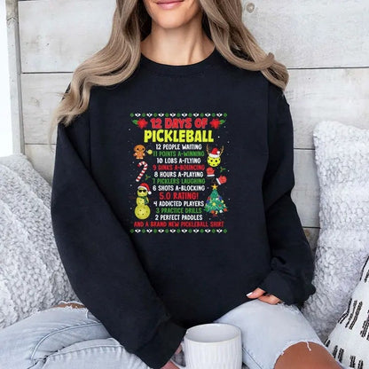 Christmas 12 Days Of Pickleball T Shirt