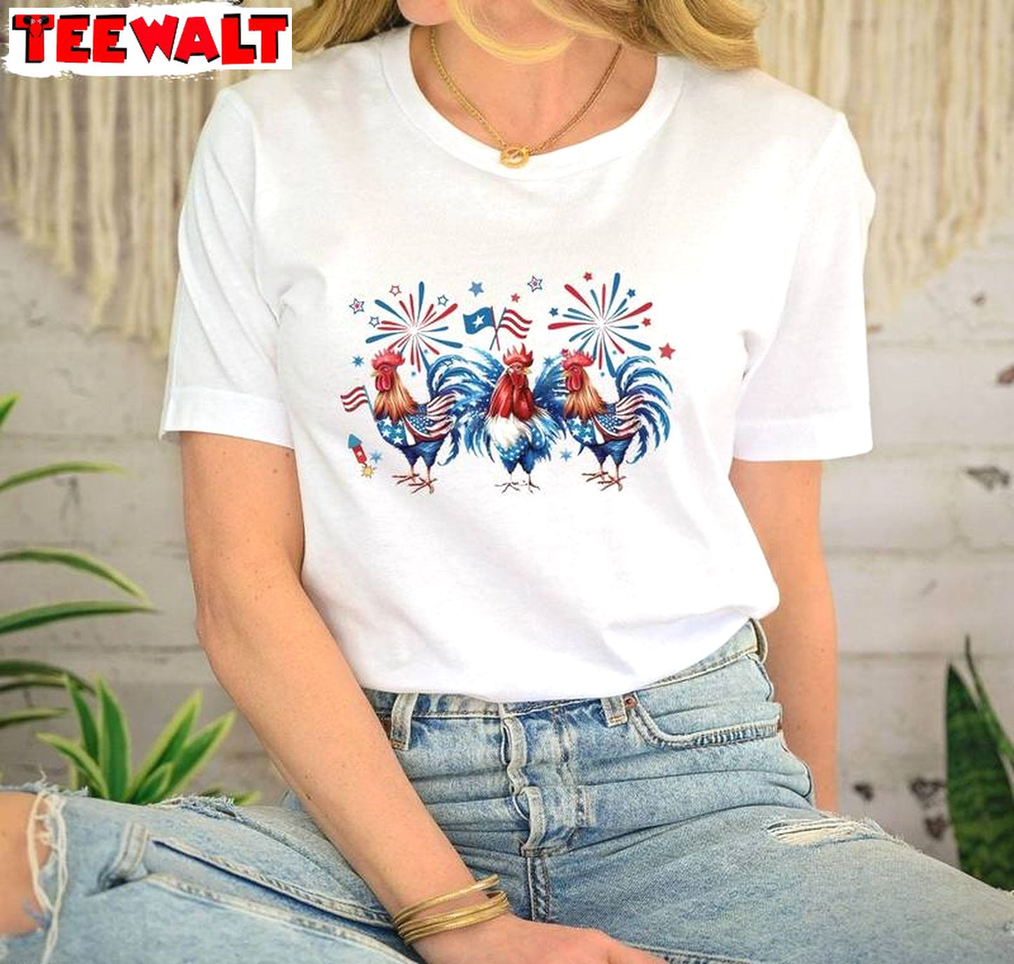 Must Have Chicken 4th Of July Shirt, Patriotic Chicken Usa Flag T Shirt Long Sleeve