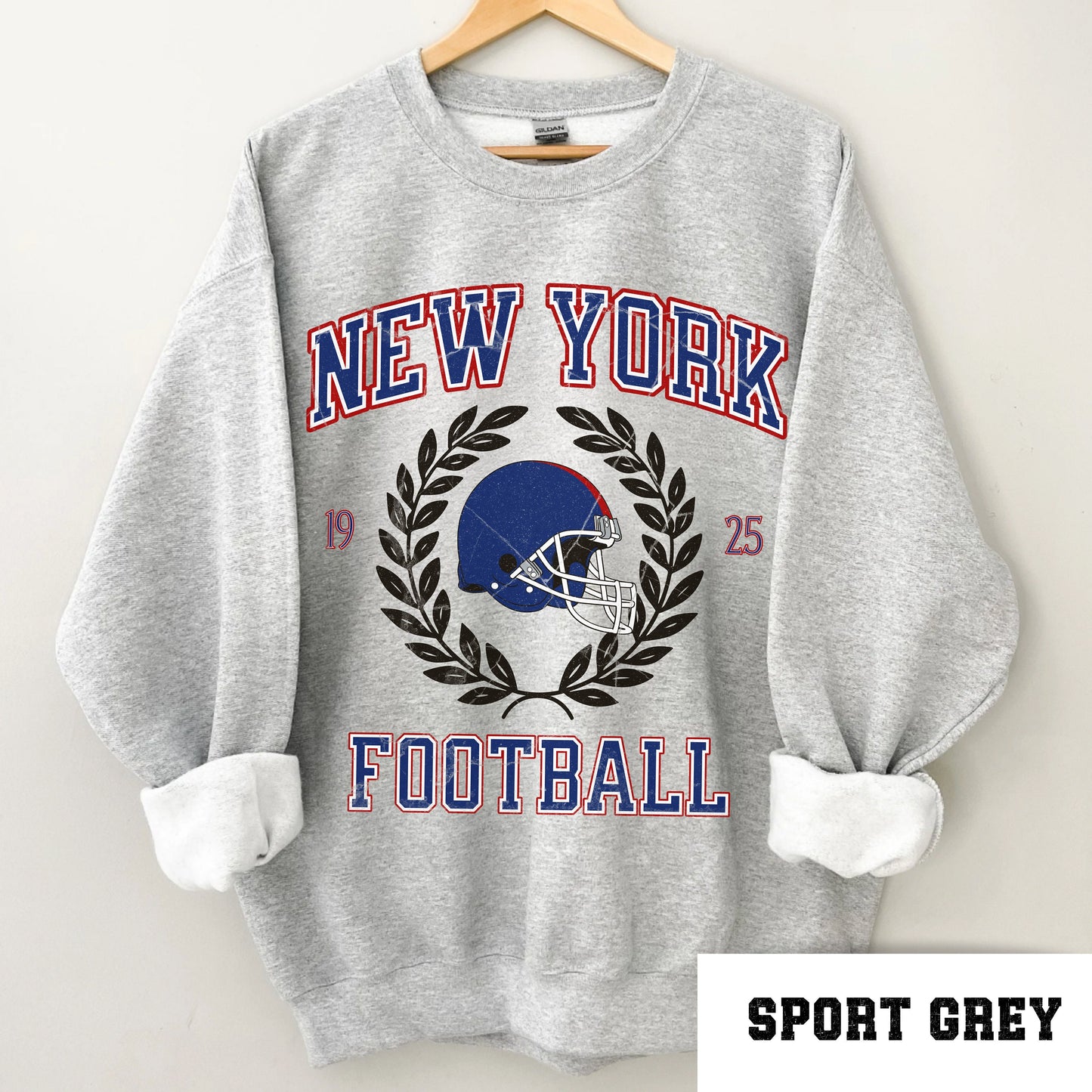 New York Football Crewneck Sweatshirt - Vintage Ny Giants Fan Gift