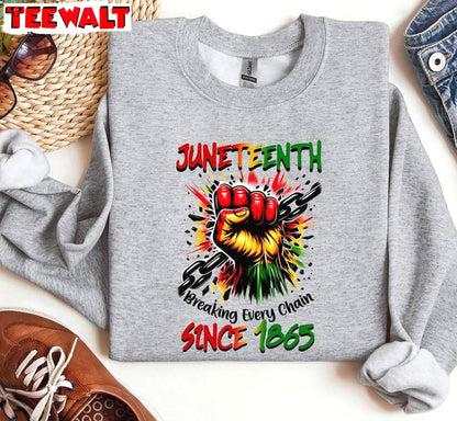 Vintage 1865 Juneteenth Shirt, Human Rights Inspirational Short Sleeve Crewneck