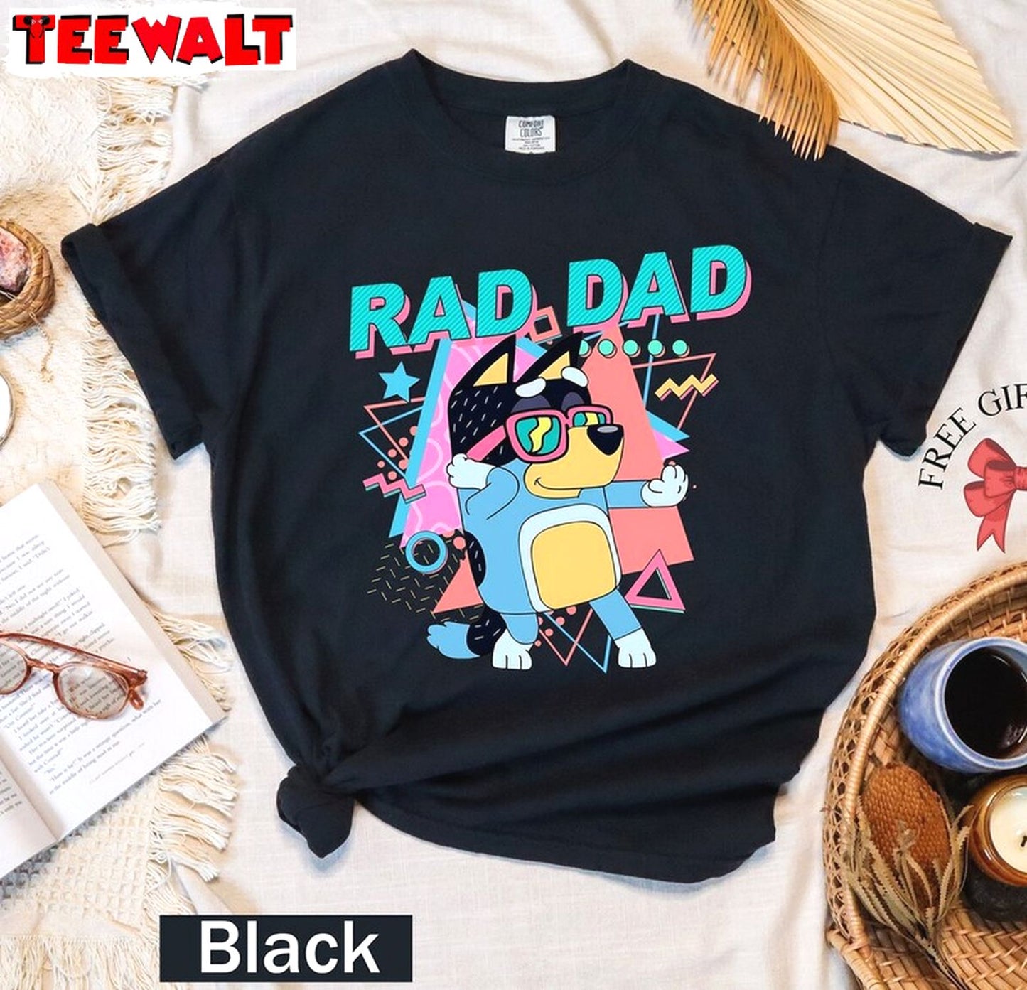 Bluey Rad Dad Cool Design Shirt, Comfort Fathers Day Short Sleeve