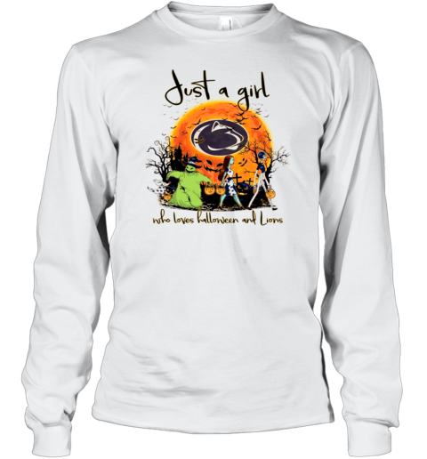 Just A Girl Who Love Halloween And Penn State Nittany Lions Football T-Shirt