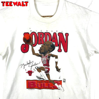 Vintage Michael Jordan Dunk Caricature Salem T Shirt, Chicago Bulls Short Sleeve Long Sleeve