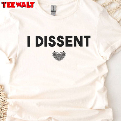 Cool Design Feminism Saying Unisex Hoodie, New Rare I Dissent