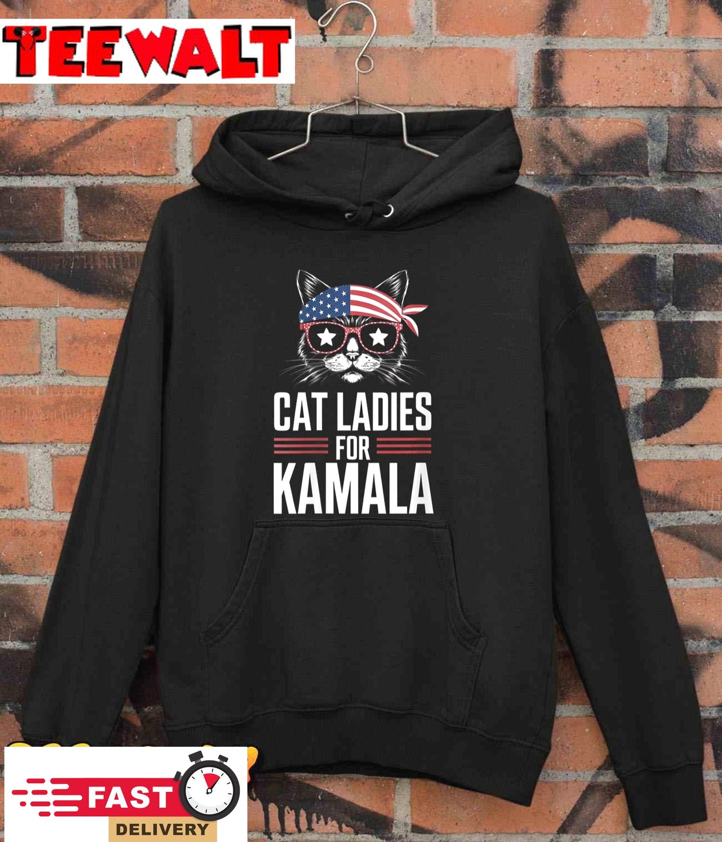 Womens Cat Ladies for Kamala Funny Cat 2024 President Kamala-Harris T-Shirt