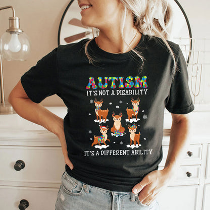 Christmas Autism Shirts Autism It's Not A Disability It's A Different Ability