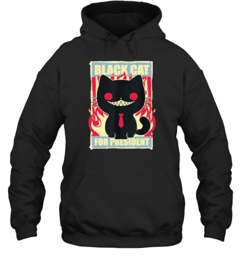 Black Cat For President Creepy Smile Election T-Shirt