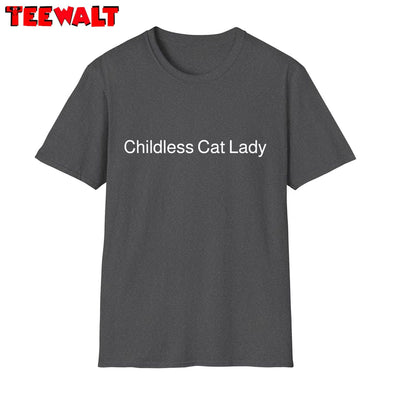 Basic Childless Cat Lady Shirt, Kamala Vote 2024 Short Sleeve Hoodie