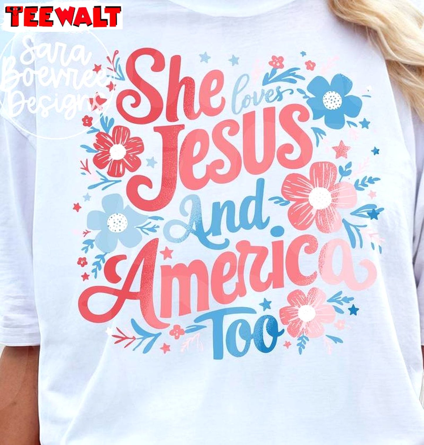 Christian 4th Of July Unisex Hoodie, Trendy She Loves Jesus And America Too