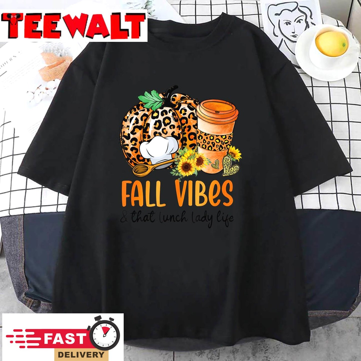 Fall Vibes And That Lunch Lady Life Pumpkin Thanksgiving T-Shirt