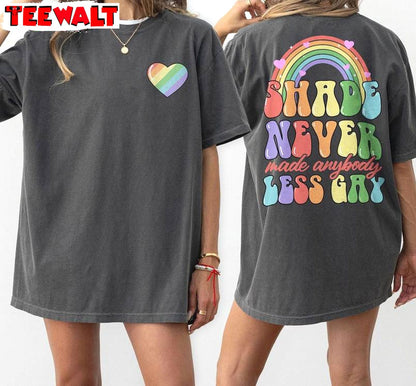 Gay Pride Funny Long Sleeve , Groovy Shade Never Made Anybody Less Gay Shirt Crewneck