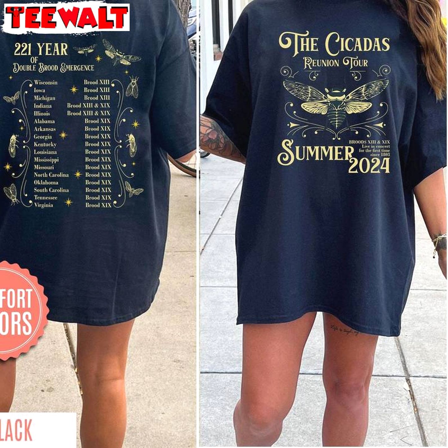 Comfort Color Summer 2024 Sweatshirt , Funny Cicada Comeback Tour Shirt Tank Top