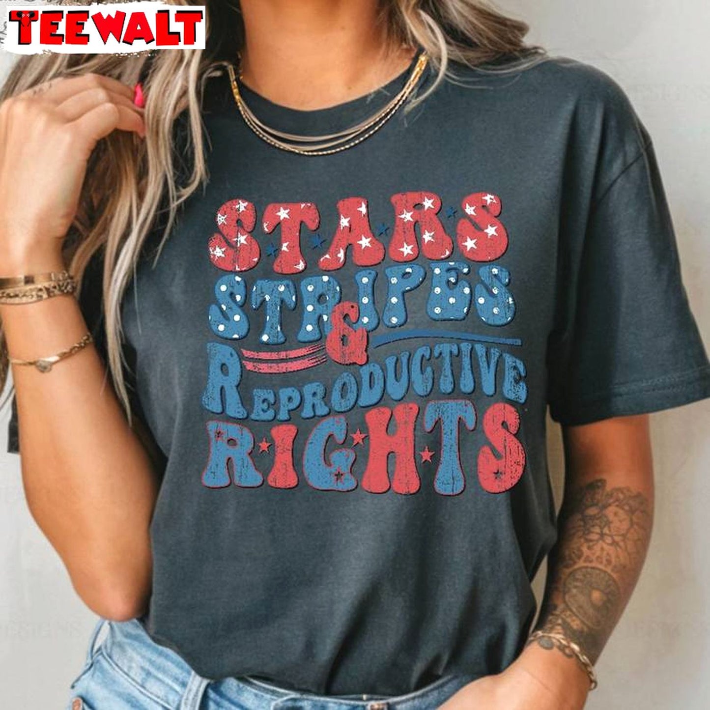 4th Of July Unisex Hoodie, Vintage Stars Stripes And Reproductive Rights Shirt Sweater