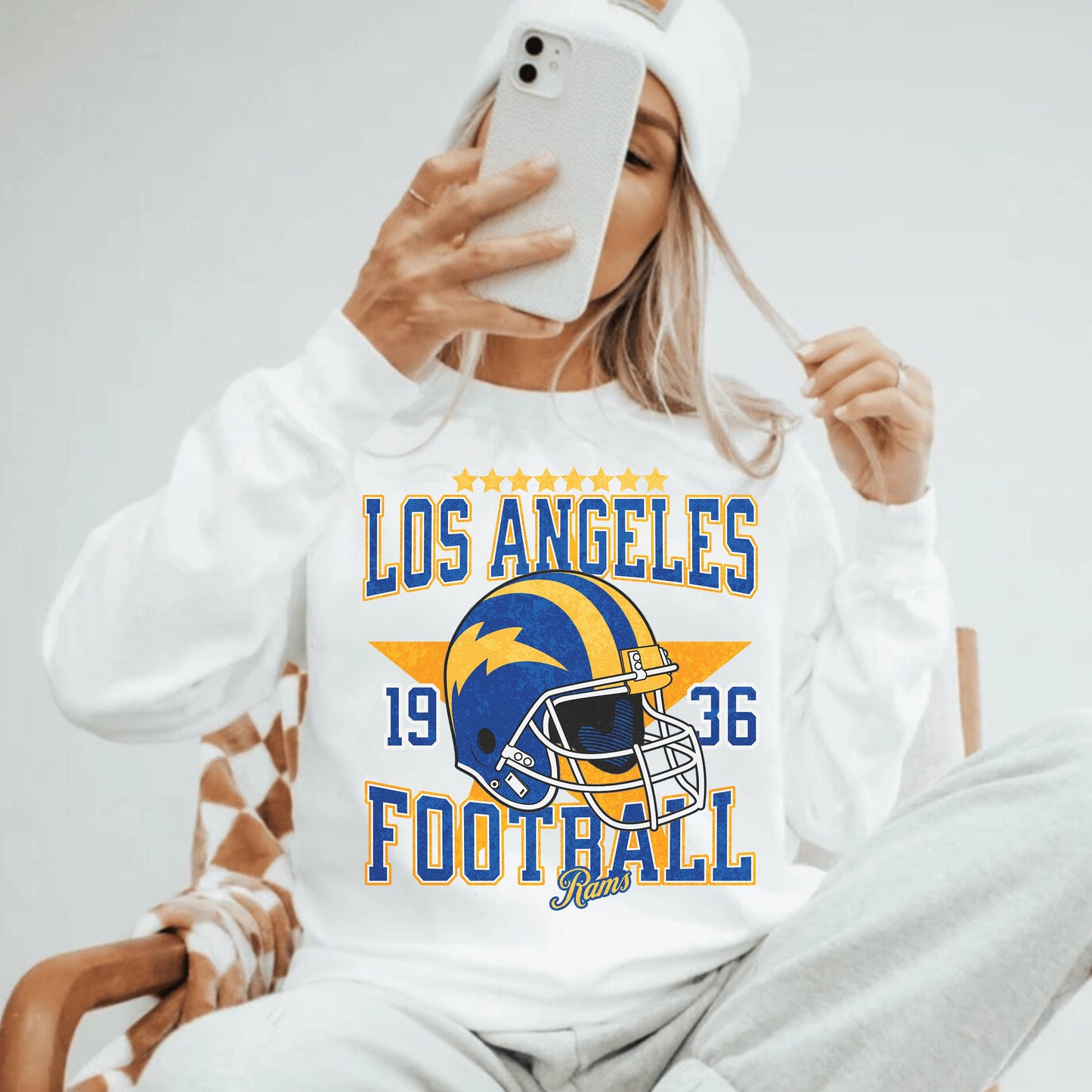 Vintage Los Angeles Football Sweatshirt Ram Shirt Nacua Shirt Gift