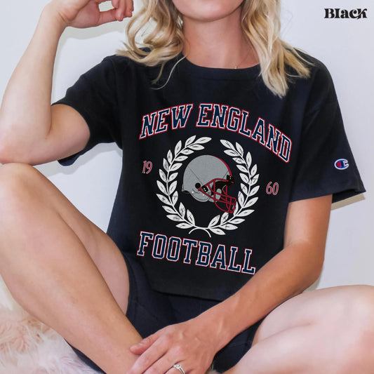 New England Football Retro Crop Top - Game Day Vintage Outfit Shirt