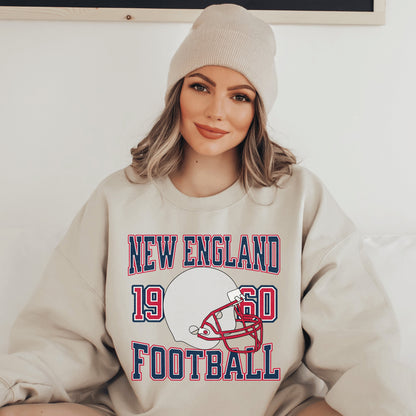 New England Football Sweatshirt, Vintage Patriot Crewneck Shirt