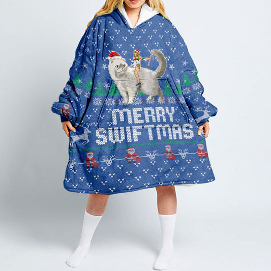 Merry Swiftmas Taylor Swift Blanket Hoodie