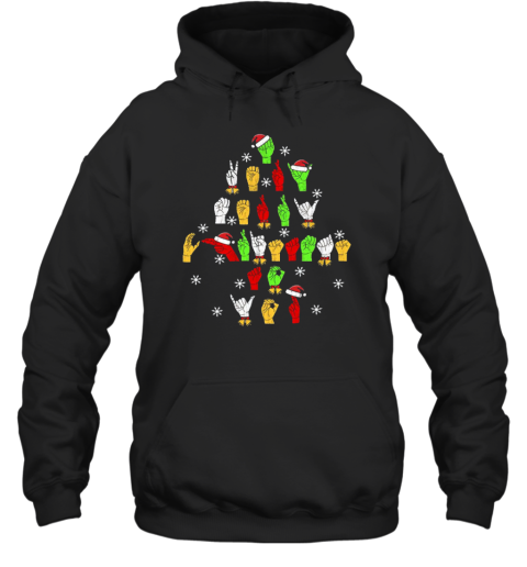 Hand Gesture Christmas Tree Teacher T-Shirt