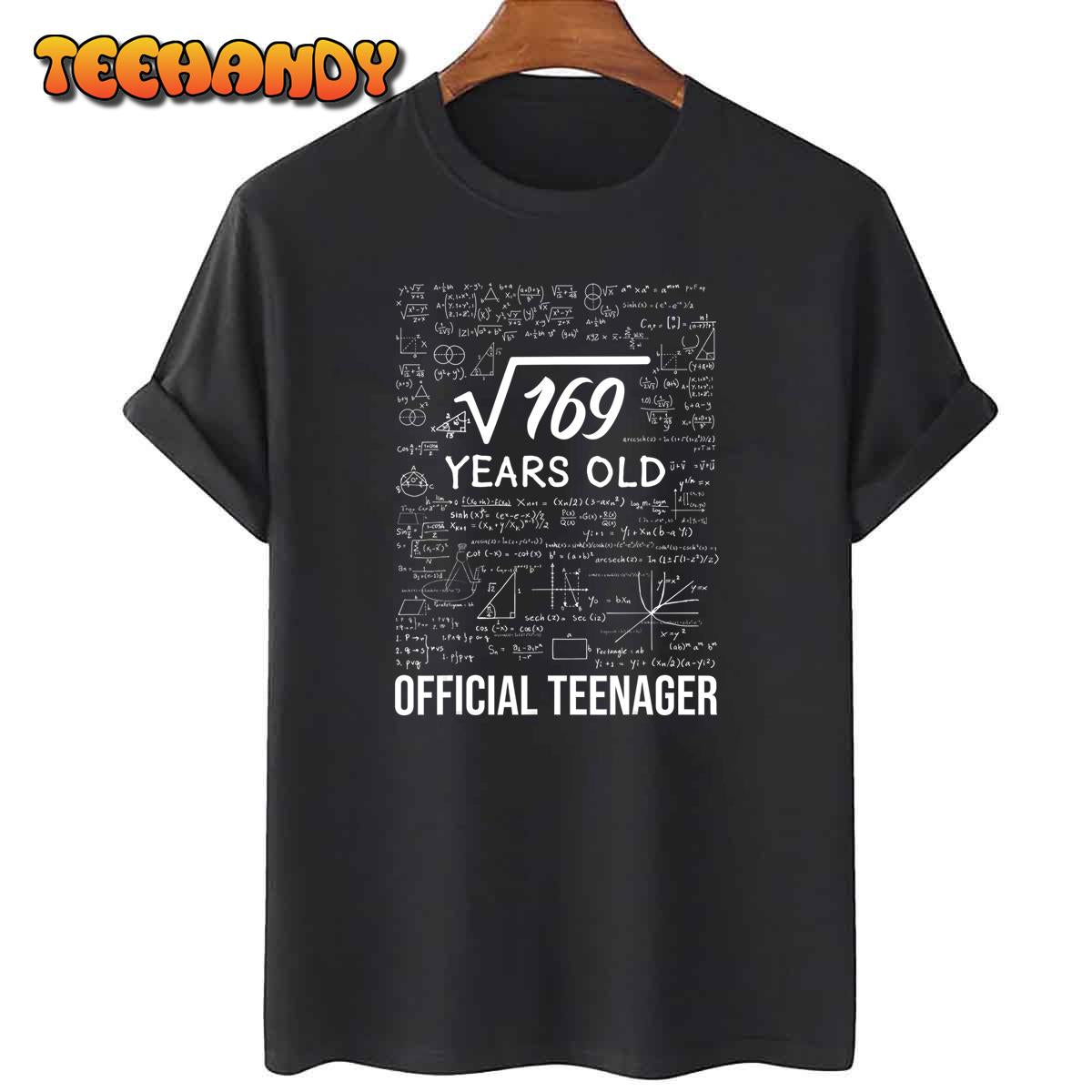 13 Birthday Official Teenager Boy 13yr Math 13th Birthday T-Shirt Style 2