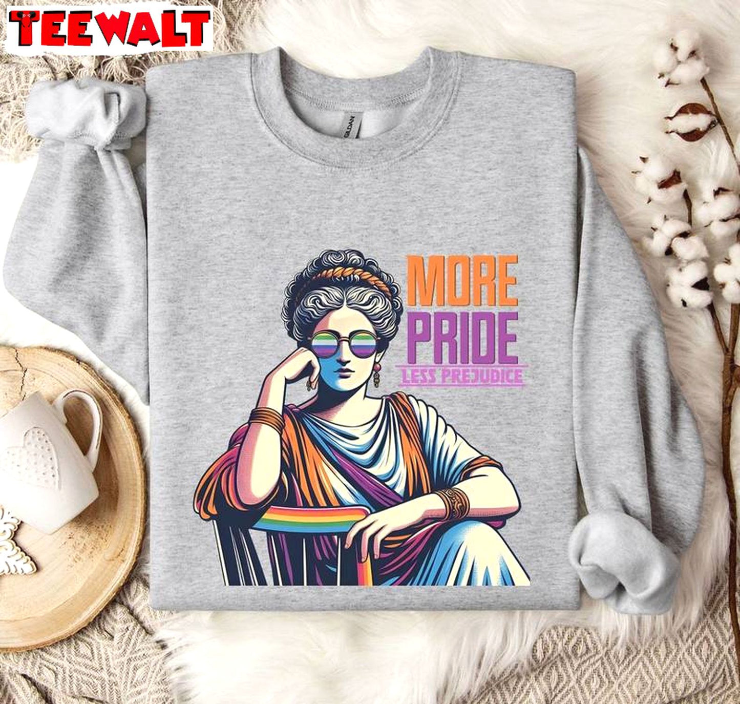 Groovy More Pride Less Prejudice Shirt , Historians Would Call Pride Month Crewneck Long Sleeve