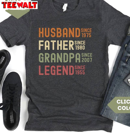 Husband Father Grandpa Legend Trendy Shirt, Groovy Sweatshirt Hoodie For Father's Day