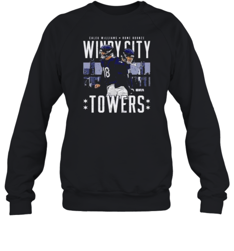 Caleb Williams And Rome Odunze Chicago Bears Windy City Towers T-Shirt