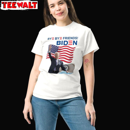 Bye Bye Friends Biden Shirt, Political Meme Short Sleeve Tank Top