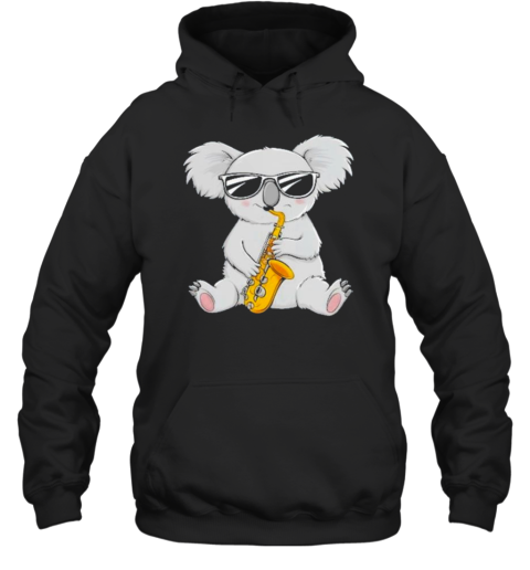 Cool Koala Playing Saxophone Cute Jazz Music T-Shirt