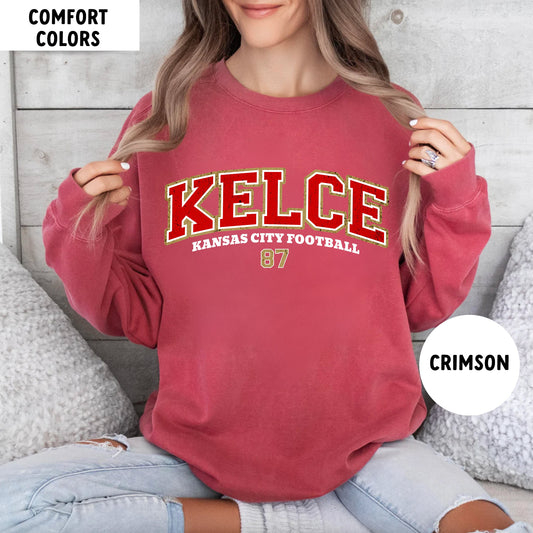 Travis Kelce Football Sweatshirt - Kansas City Game Day Apparel