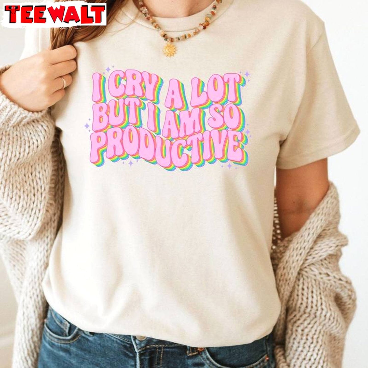 Groovy New Album Song Lyrics Sweatshirt , I Cry A Lot But I Am So Productive Shirt Sweater