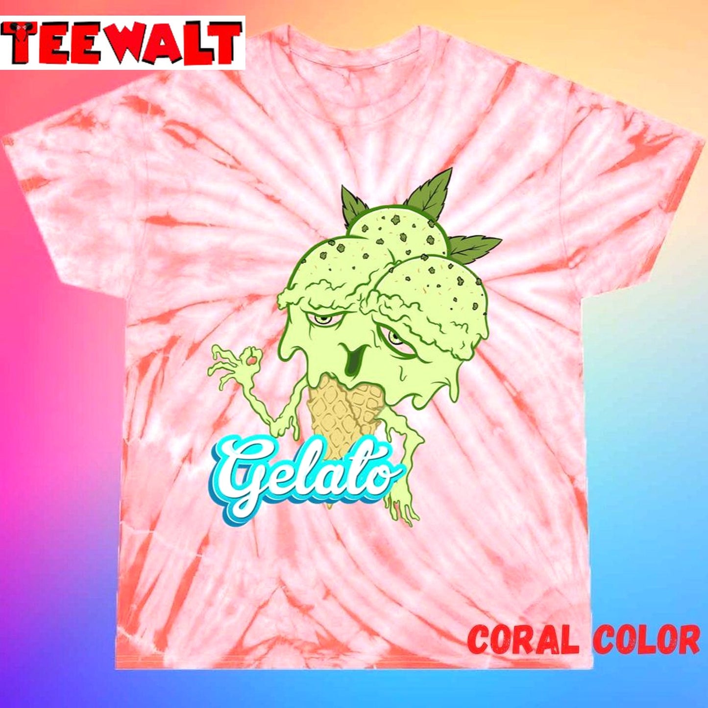 Gelato Melting Marijuana Icecream 420 Unisex Tie Dye T-Shirt