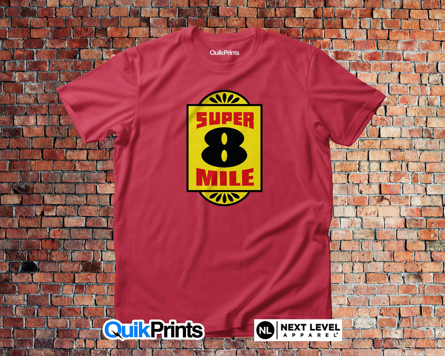 Super 8 Mile Road Parody Logo Shirt - Free Sticker Included