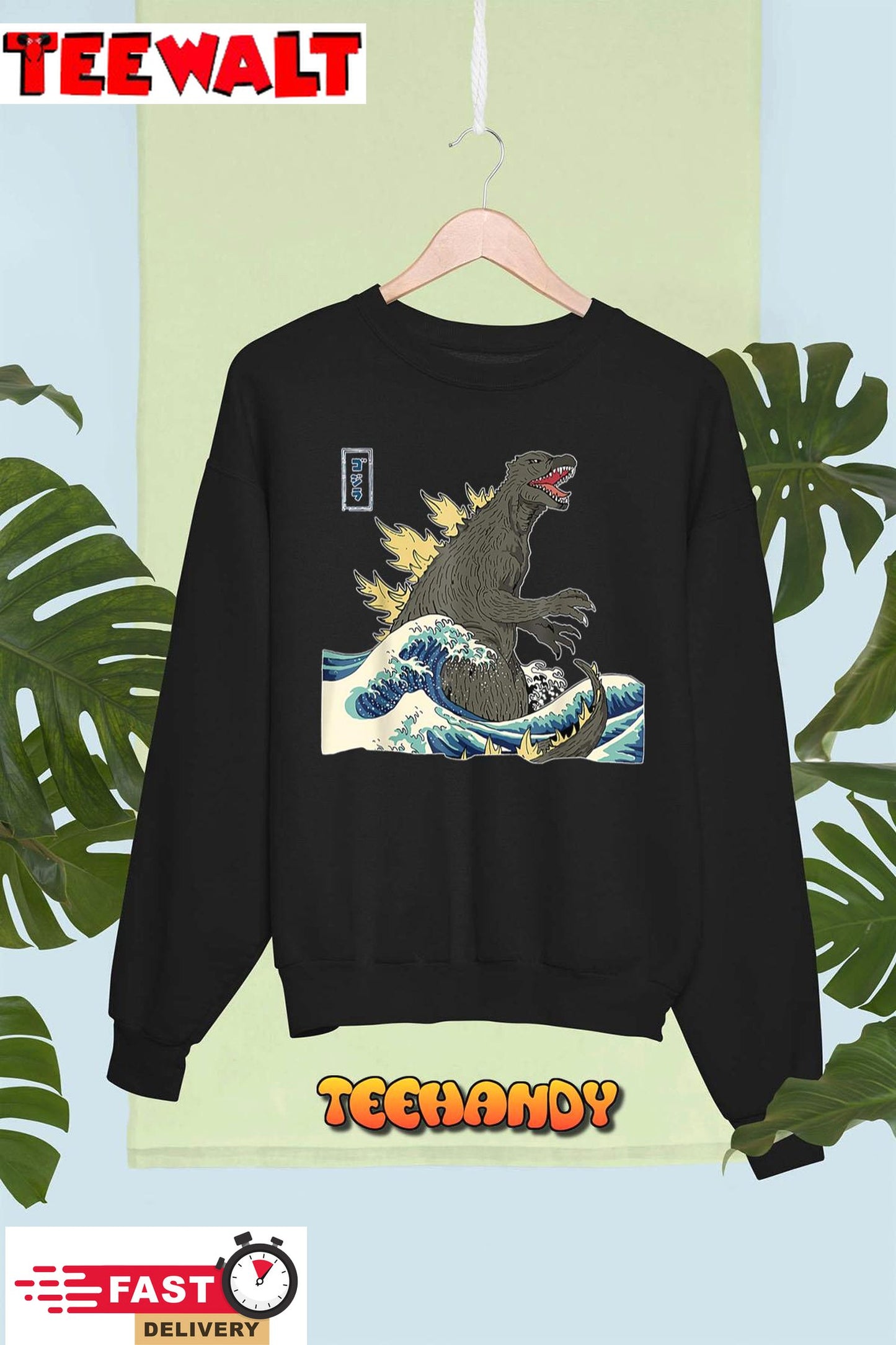 THE GREAT MONSTER OFF KANAGAWA TeamGodzilla Wave Poster T-Shirt