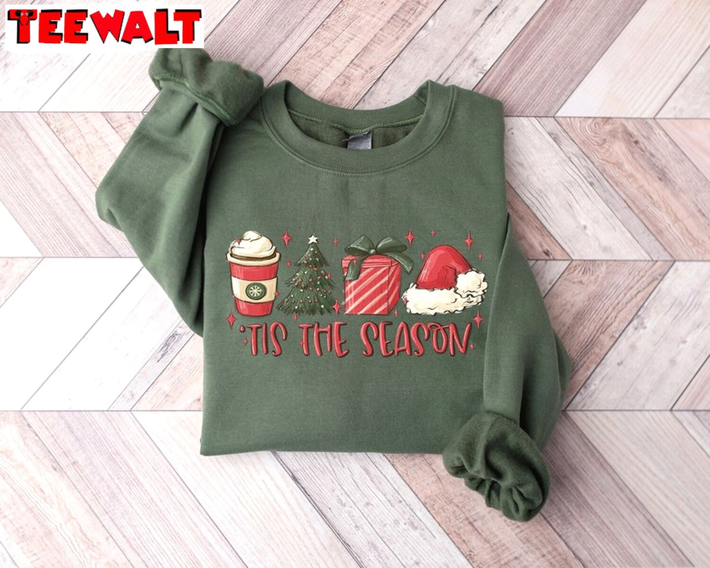 Tis The Season Christmas Sweatshirt, Xmas Coffee Shirt