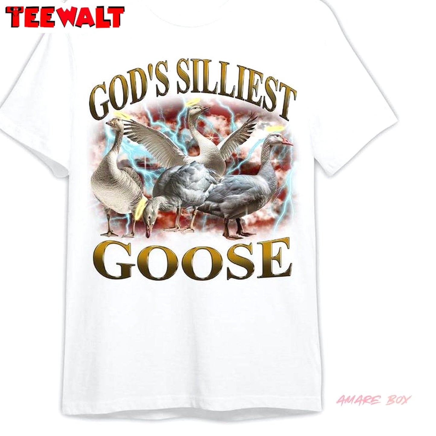 Groovy God's Silliest Goose T-shirt, Funny Goose Meme Crewneck Long Sleeve