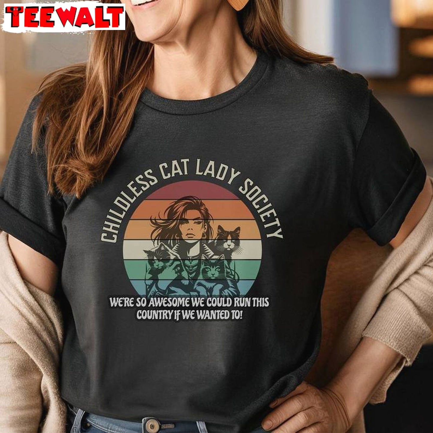 Childless Cat Lady 2024 Campaign Shirt, Childfree By Choice No Kids Tee Tops Sweatshirt