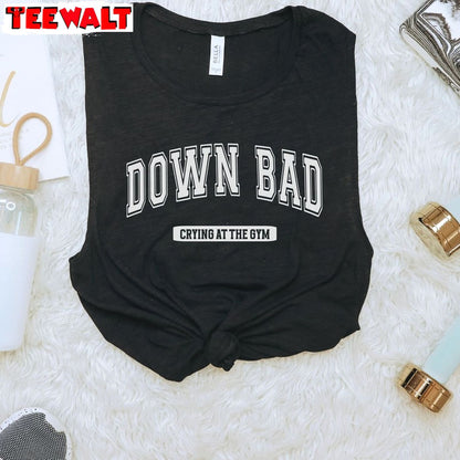 Down Bad Funny Shirt, Tortured Poets Short Sleeve Hoodie