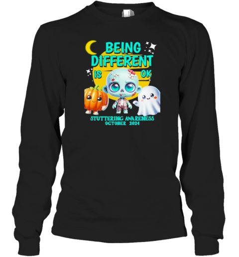 Halloween Being Different Is Ok Stuttering Awareness October 2024 T-Shirt