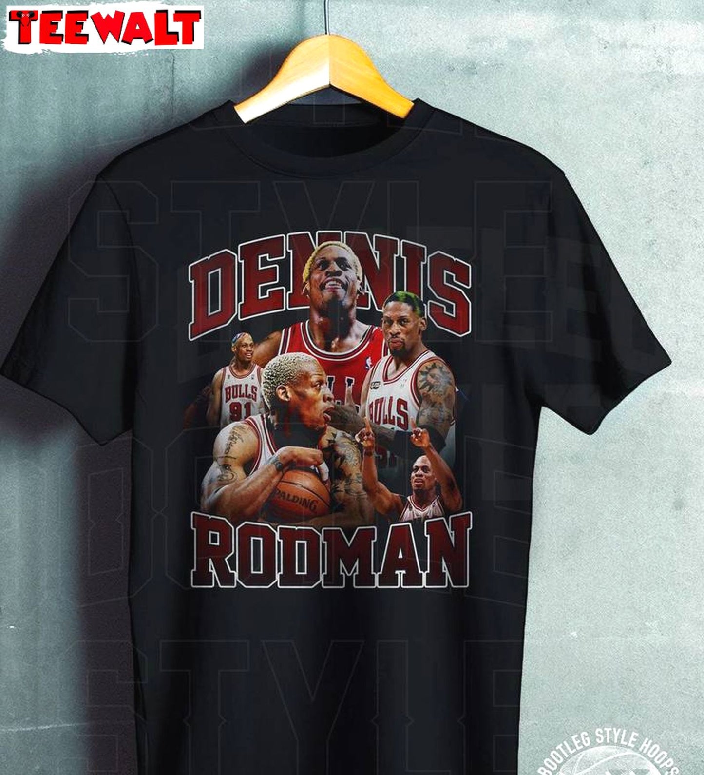 Cool Design Dennis Rodman Shirt, Vintage Basketball T Shirt Short Sleeve