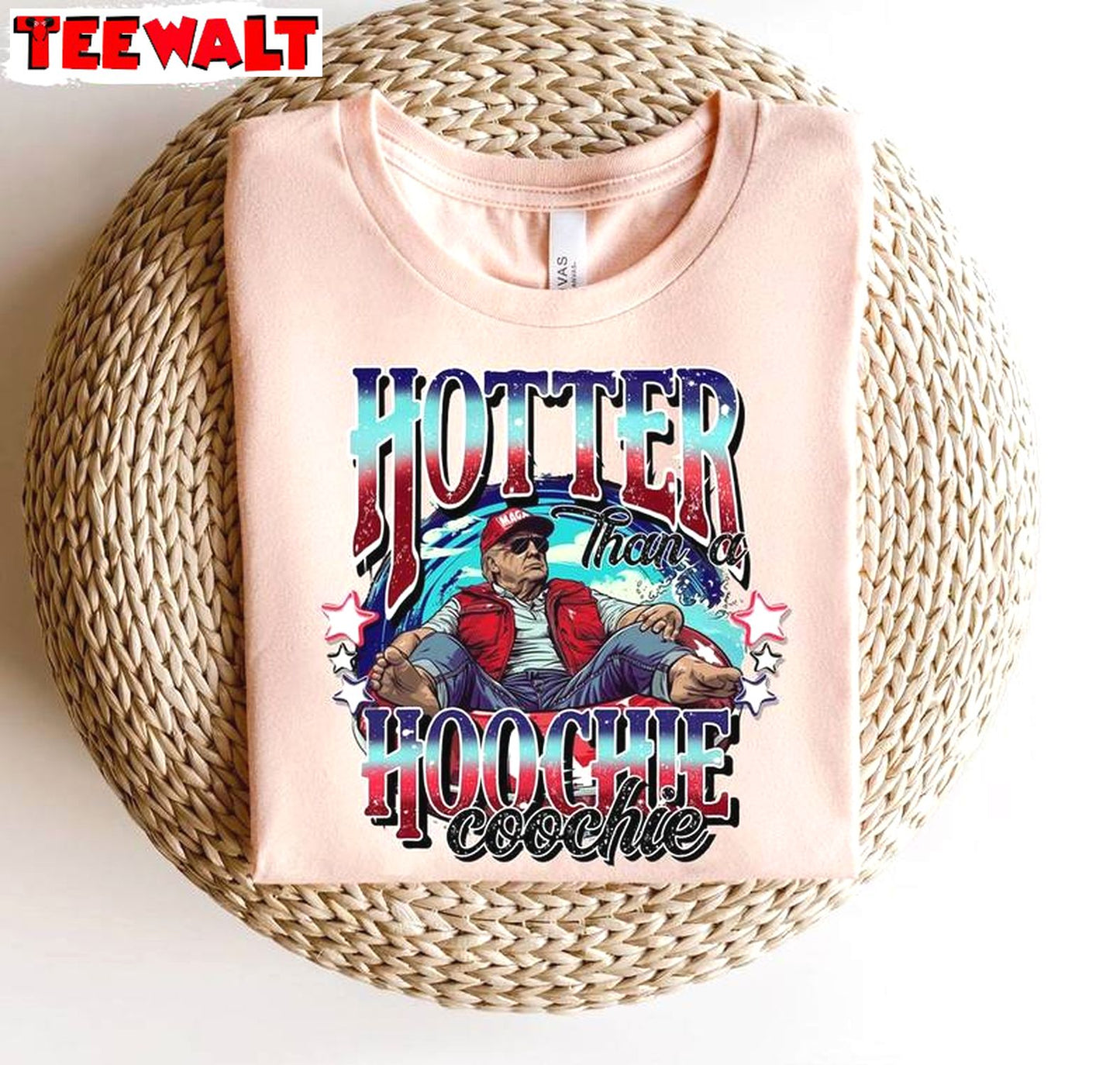 Summer Vibe Trump 2024 Short Sleeve , Funny Hotter Than A Hoochie Coochie Shirt Tank Top