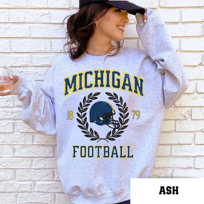 Michigan Football Sweatshirt - Comfort Colors Varsity College Game Day Shirt