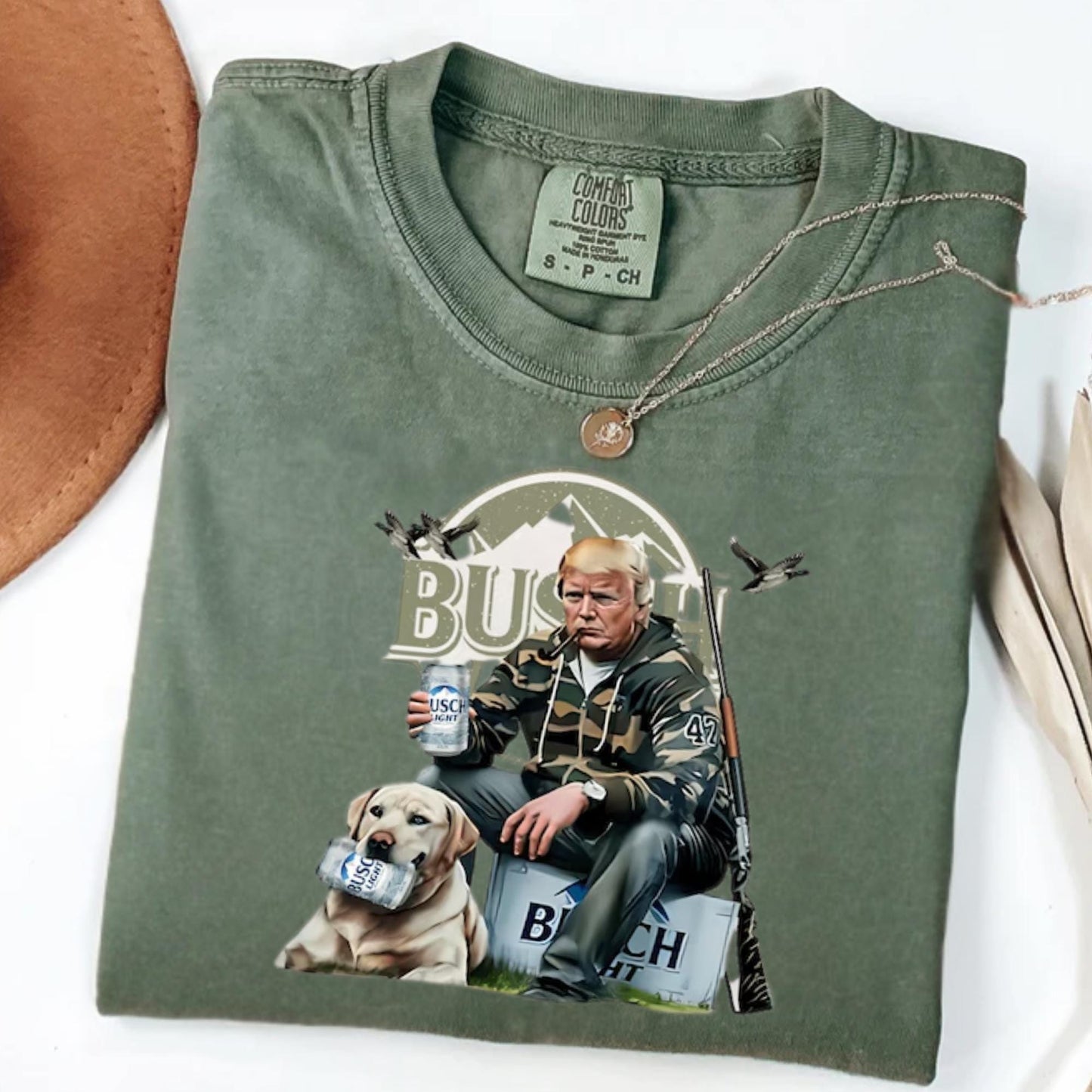 Trump 2024 Hunting Shirt, Patriotic Camo Tee For Voters