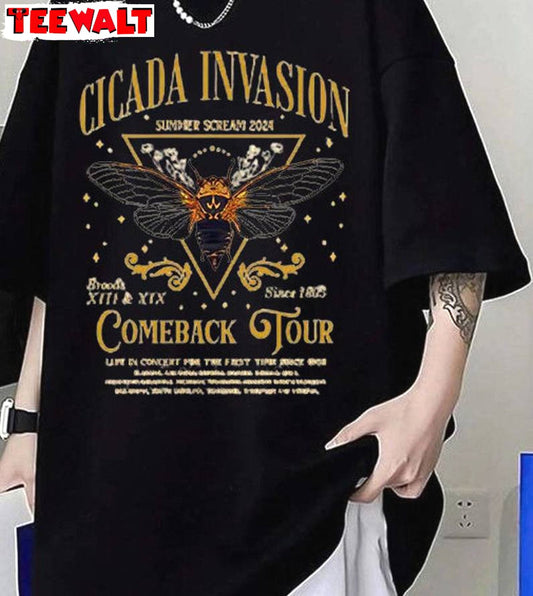 Fantastic Cicadas Invasion Long Sleeve , Cool Design Cicada Comeback Tour Shirt Crewneck